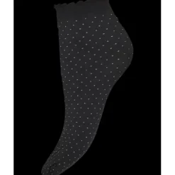 Ankelstrømpe, Sort/Nude Dots