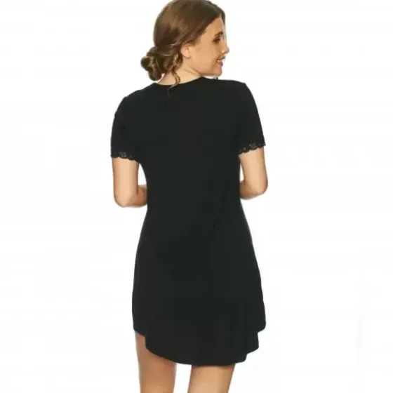 Bamboo Natkjole Kortærmet, Black