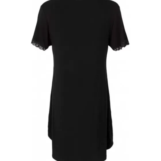 Bamboo Natkjole Kortærmet, Black