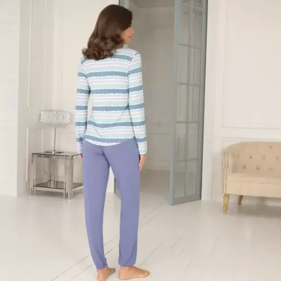 Bamboo Pyjamas, Blue-Lilac Aquarel