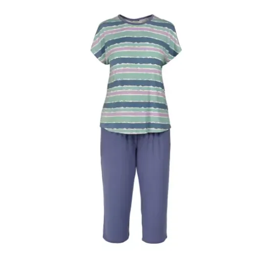 Bamboo Pyjamas Kort Ærme, Blue-Lilac Aquarel