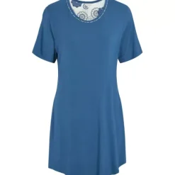 Bambus Natkjole Kort Ærme, Royal Blue