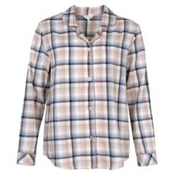 Cotton Fannel Pyjamas, Blue/Terracotta