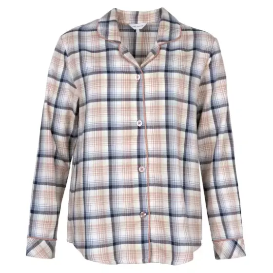 Cotton Fannel Pyjamas, Blue/Terracotta