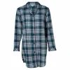 Cotton Flannel Natskjorte, Petrol Checks