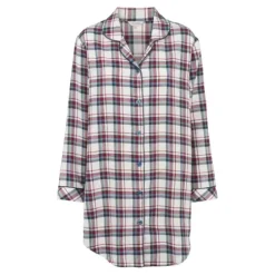 Cotton Flannel Natskjorte, Blue/red Checks