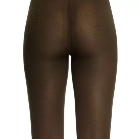 Croco Jacquard Tights, Dark Earth Green