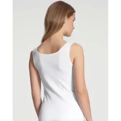 Feminin Tank Top Med Blonde, Hvid