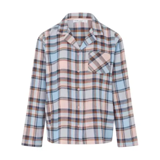 Heat Flannel Bluse, Print Carreaux