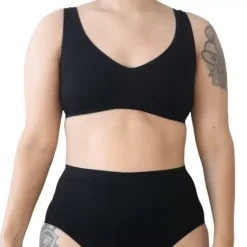Maja Bambus Bh Top M/Brede Stropper, Sort