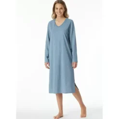Natkjole Lang Ærme, Blue Grey