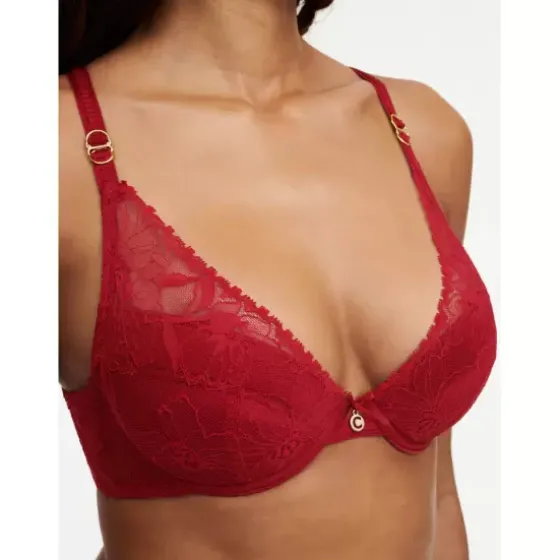 Orchids Push-Up Bra, Passion Red