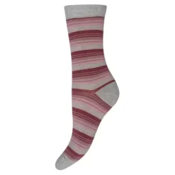 3-Pack Ankelstrømpe Bomuld, Grå/Pink/Hvid