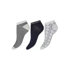 3-Pack Sneaker Bambusstrømper, Mørkeblå/Hvid