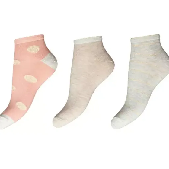 3-Pak Sneakers Strømper, Multicolor