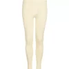 Pure Silk Leggings, Pale Cream