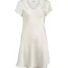 Pure Silk Natkjole, Off-White