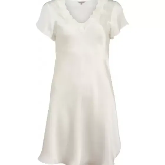 Pure Silk Natkjole, Off-White