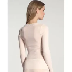 Richesse Lace Langærmet, Uld/Silke Råhvid