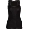 Richesse Lace Tank Top, Uld/Silke Sort
