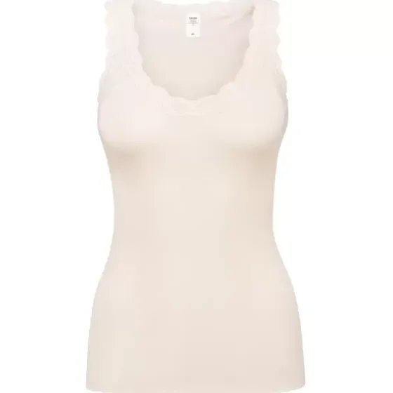 Richesse Lace Tank Top, Uld/Silke Råhvid