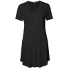 Silke Natkjole Kort Ærme, Black