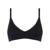 Soft Stretch Top Stribet, Sort