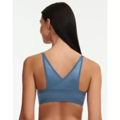 Soft Stretch Top Stribet, Jeans Blue