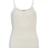 Strikket Silke, Smal Strop, Off White